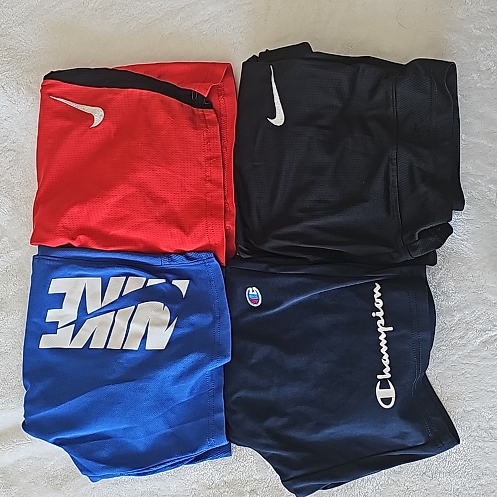 Basketball shorts boys size youth m. 3 Nike and 1 Champion